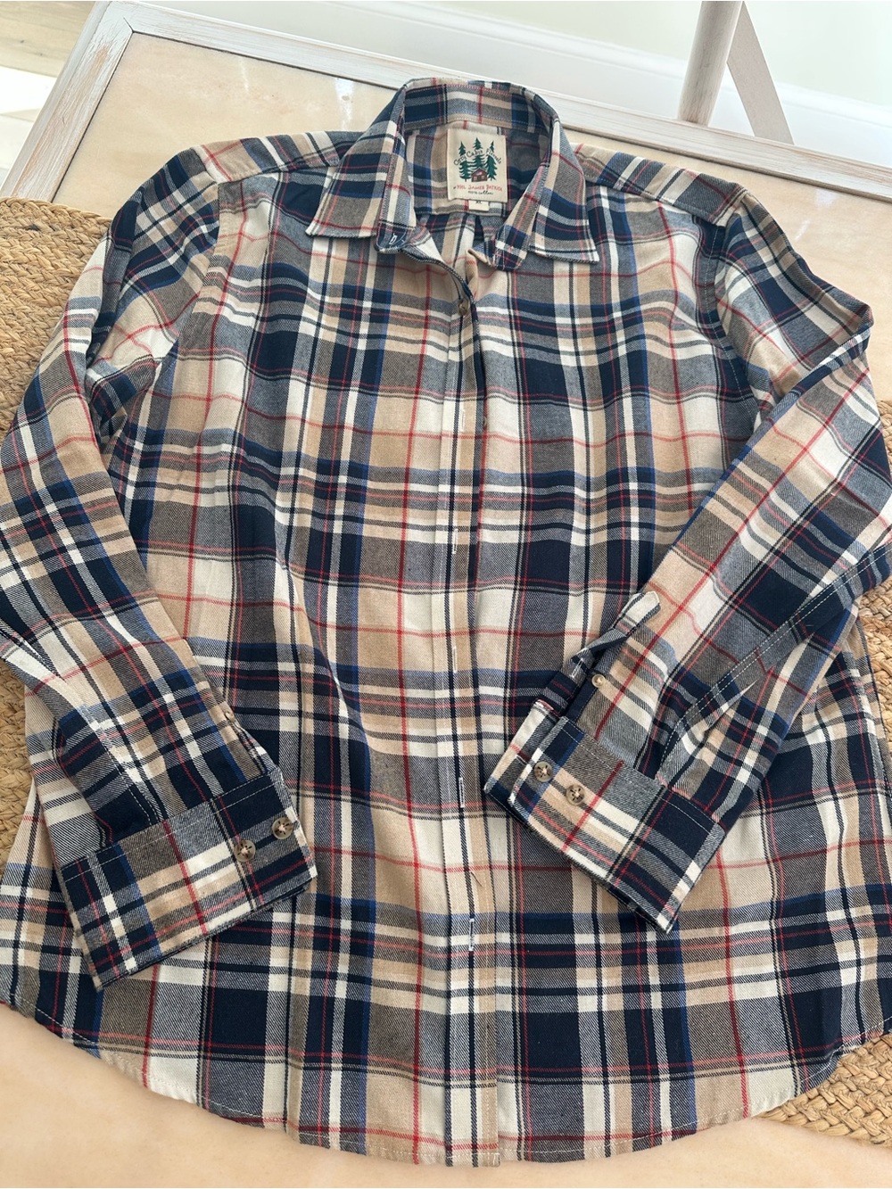 Kiel James Patrick Navy, Cream & Red Plaid Button-Down Shirt